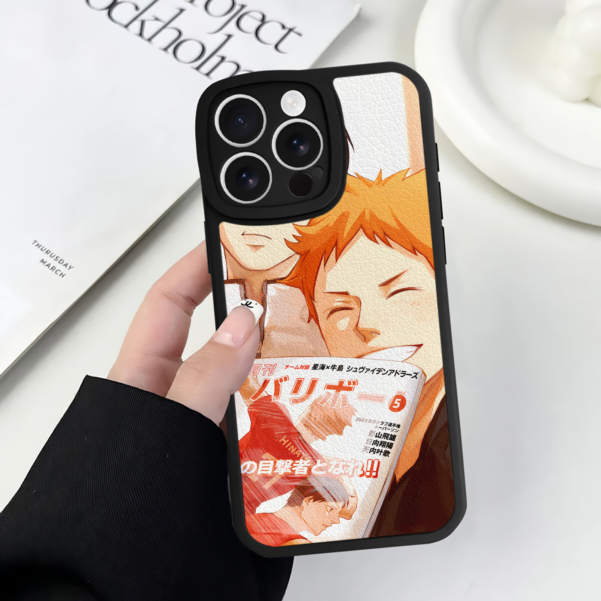 （画像用） ハイキュー!! Haikyu!! 【iPhone 16シリーズ対応】シリコンスマホケース（レザー調） 材質：シリコン